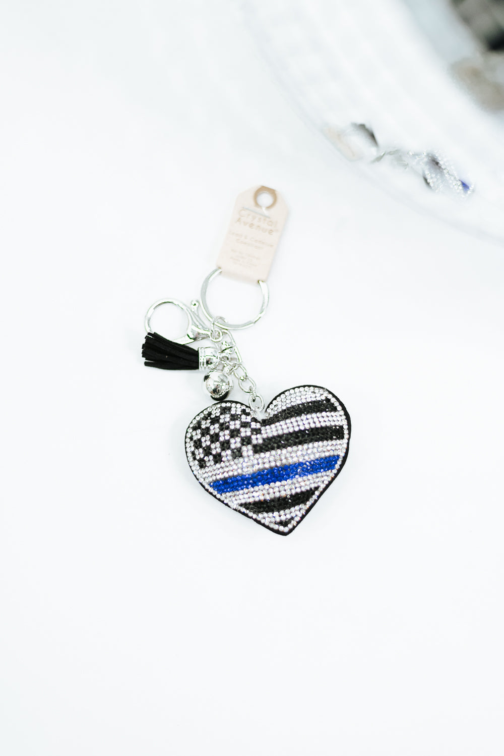 Patriotic Heart Keychain, Officer