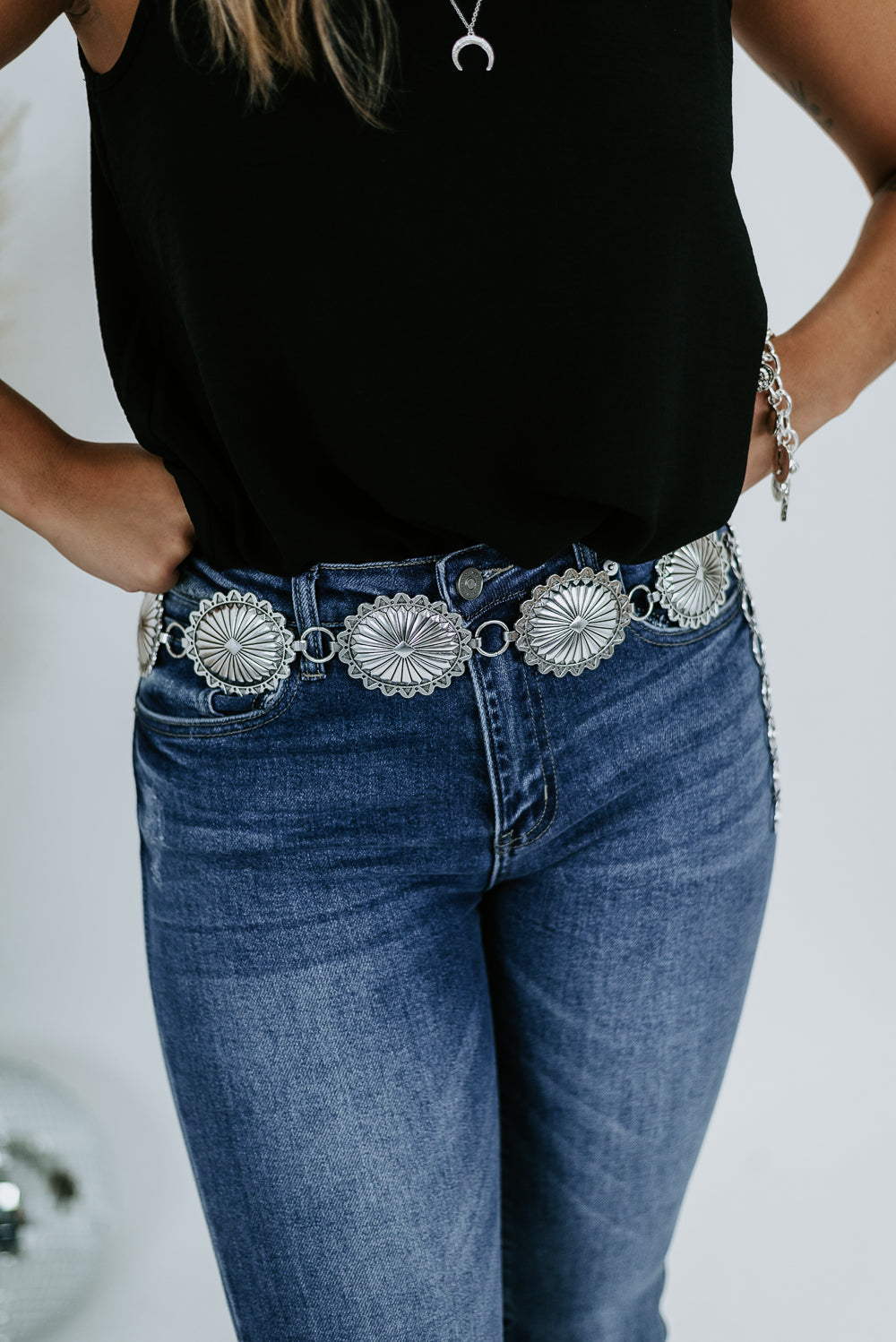 Cashing Out Concho Belt , Silver