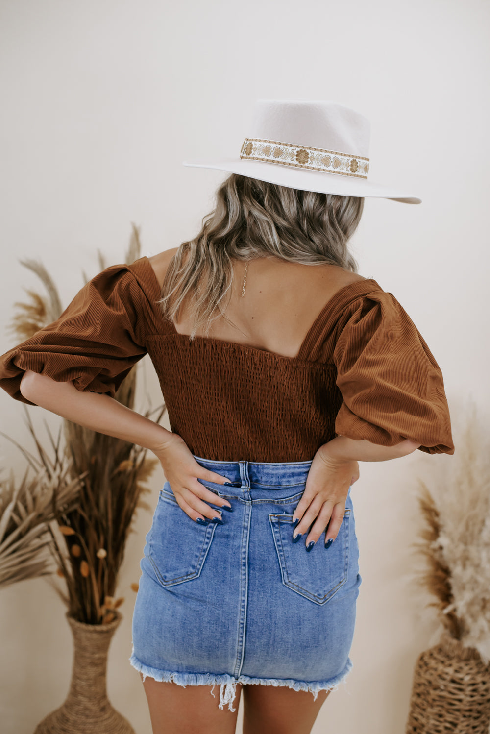 The Latest Corduroy Crop Top, Brown