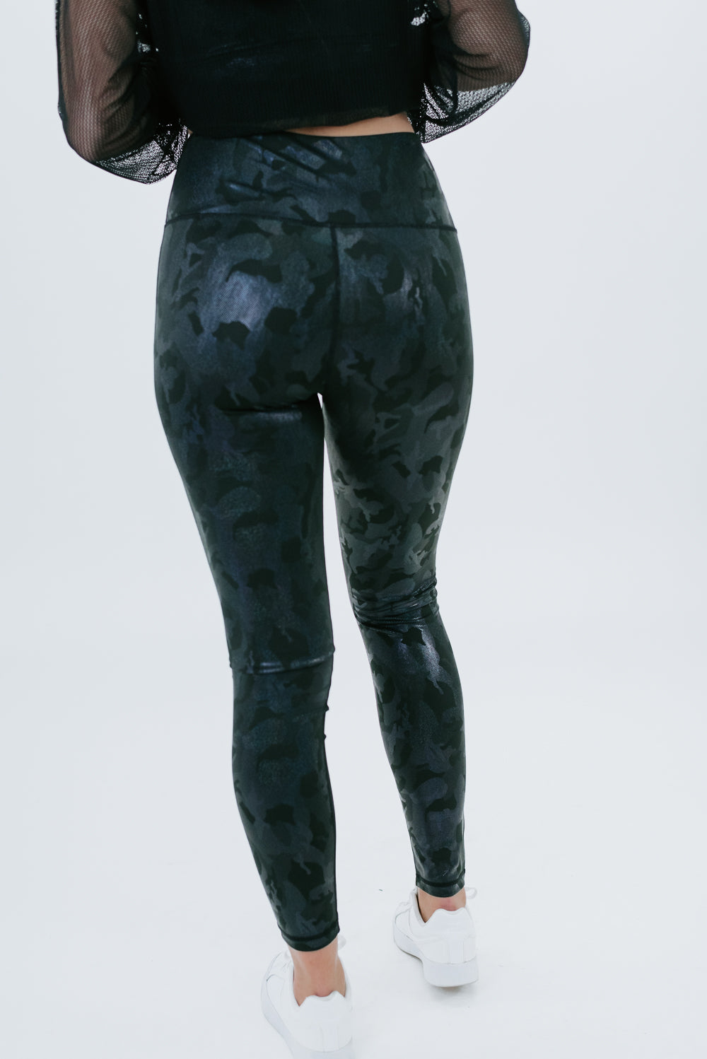 Holographic Foil Legging , Army Black