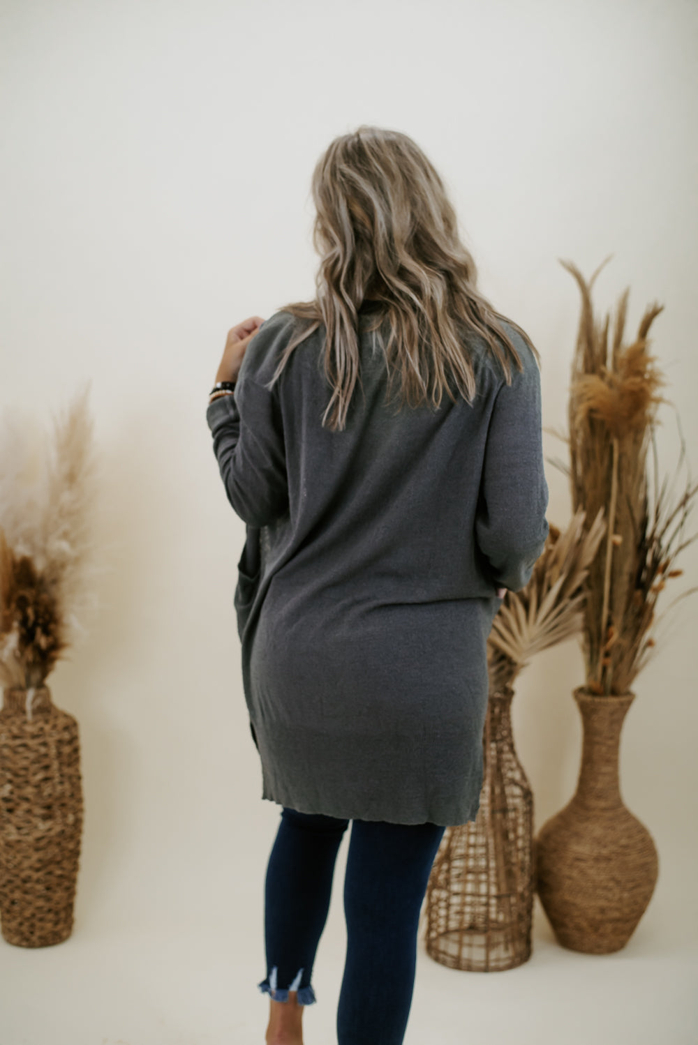 Lily Lightweight Cardi, Charcoal