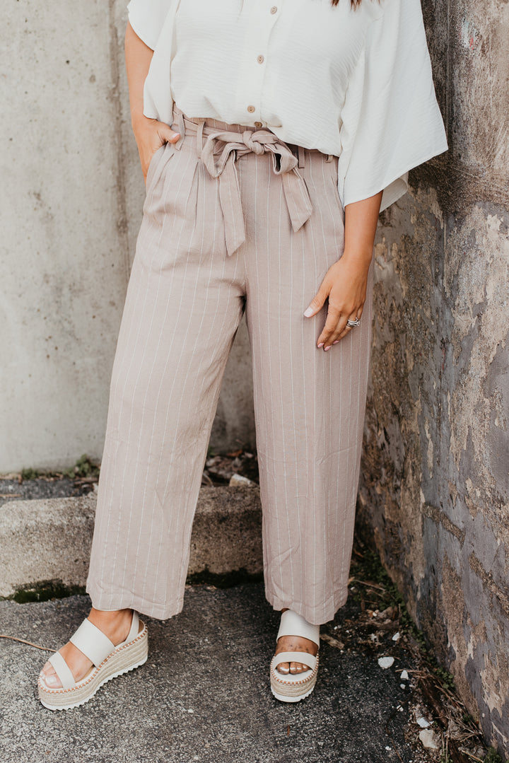 Full Of Class Pinstripe Pant, Sand