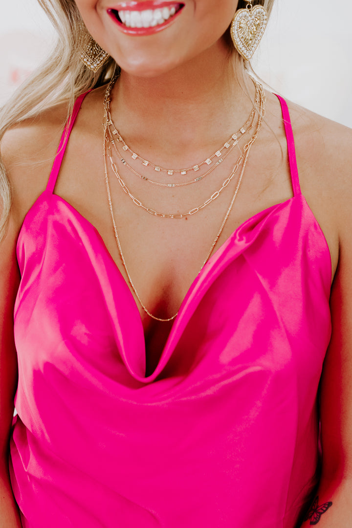 In Love W/ Layer Necklace, Gold