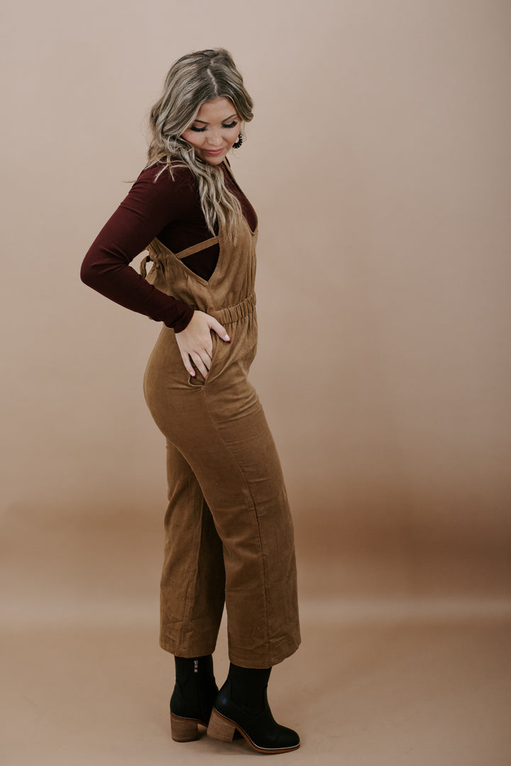 Cool Girl Corduroy Jumpsuit, Camel