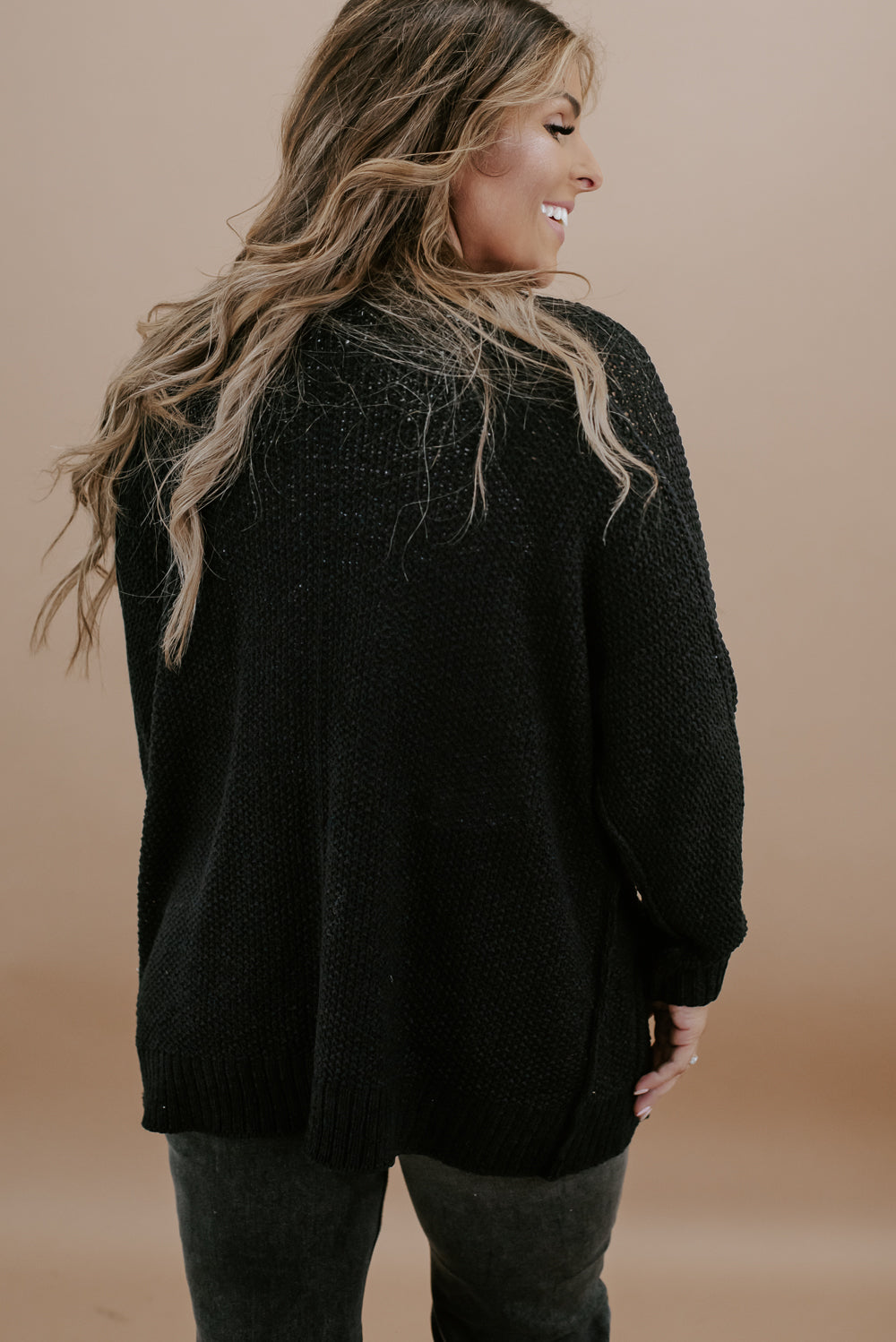 Layer Up Slouchy Cardi , Black