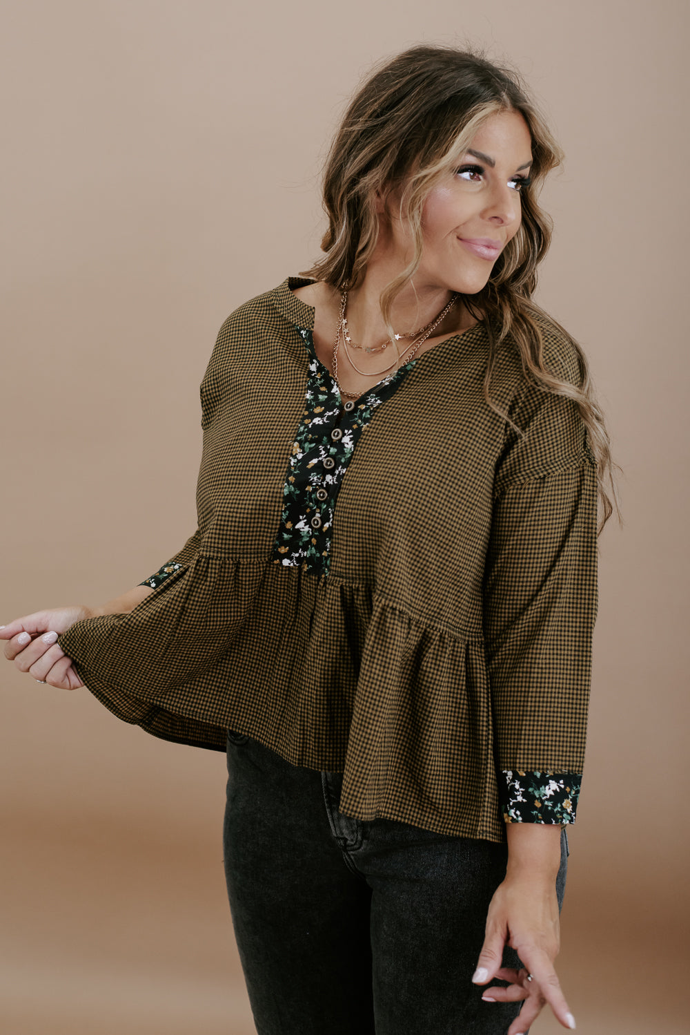 The Simple Things Babydoll Blouse , Mustard