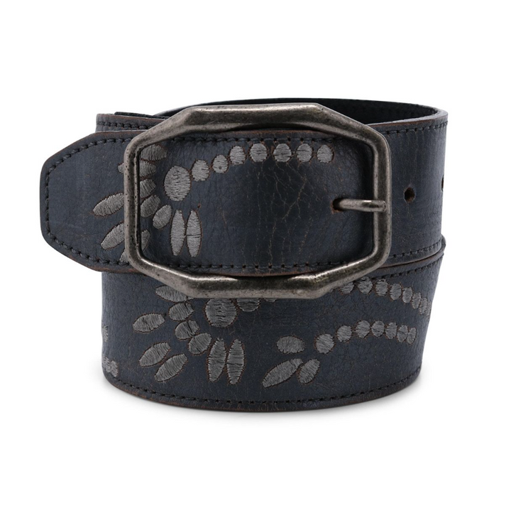 Bedstu Mohawk Leather Belt, Silver Lux
