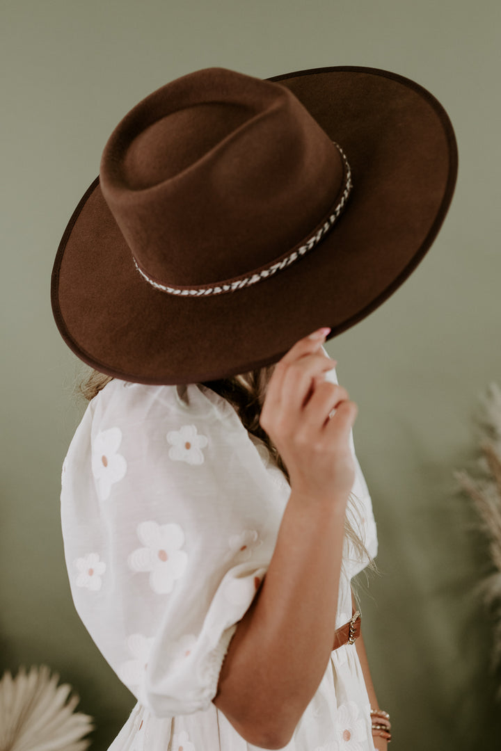 Jillian Rancher Wood Hat, Chestnut