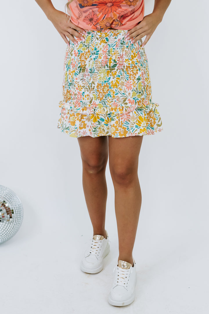 Joyful Blooms Mini Skirt, Multi