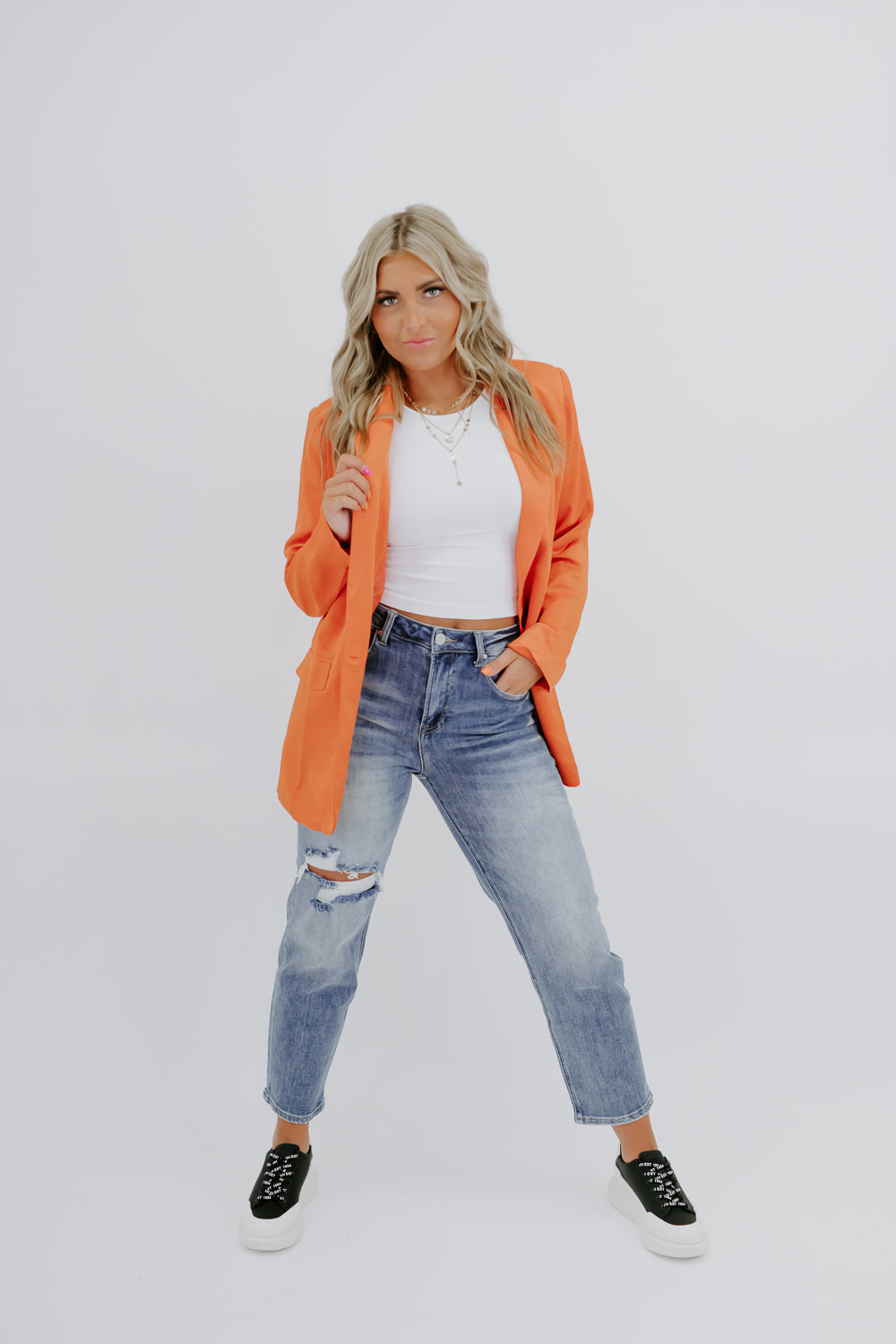 Demand Attention Oversized Blazer, Orange – Everyday Chic Boutique