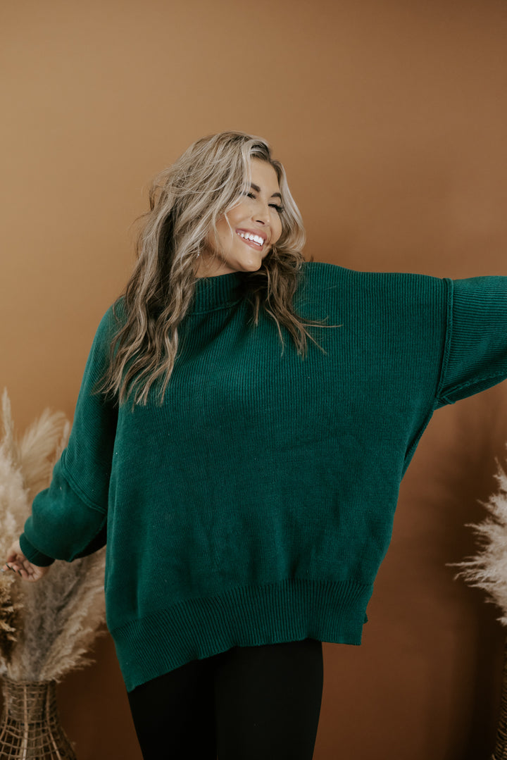 Adore You Oversized Sweater, Dark Green