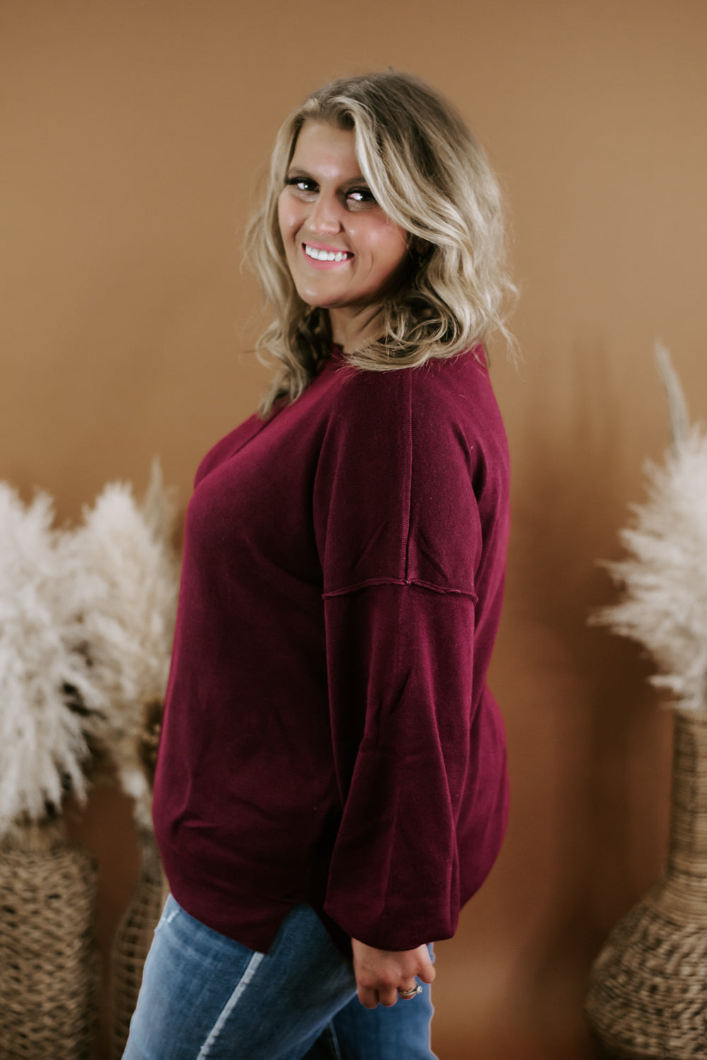 All About You Oversized Knit Sweater , Garnet