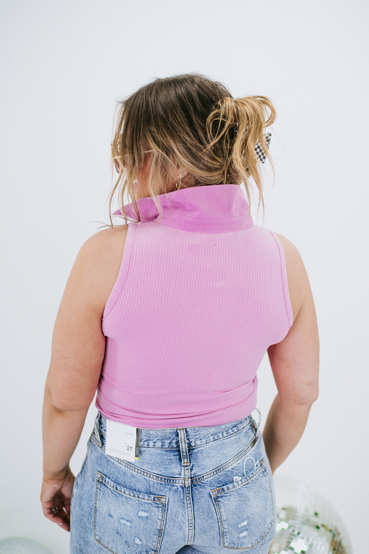 Fun In Neon Collared Bodysuit, Lilac