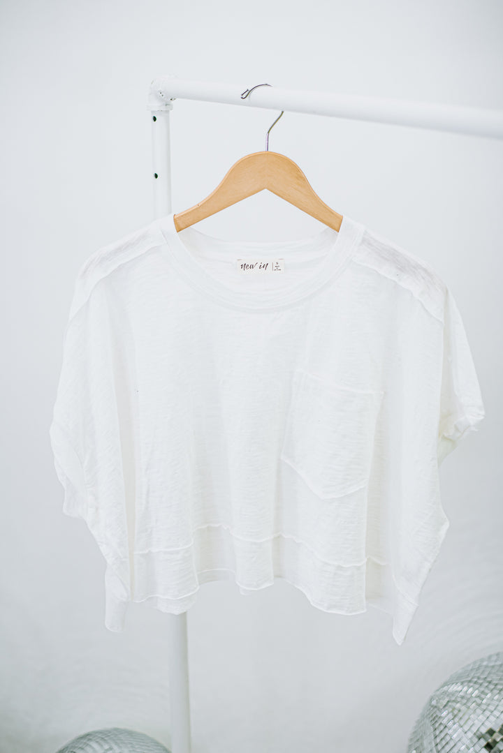 New In Pocket Tee, White