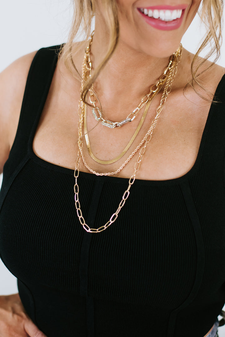 Shine Bright Layered Necklace , Gold