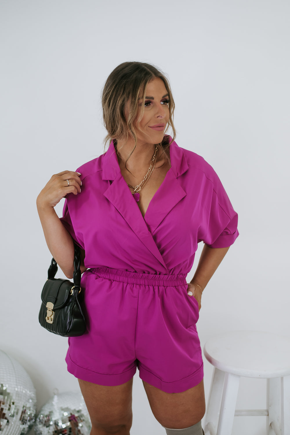Show Out Romper, Magenta