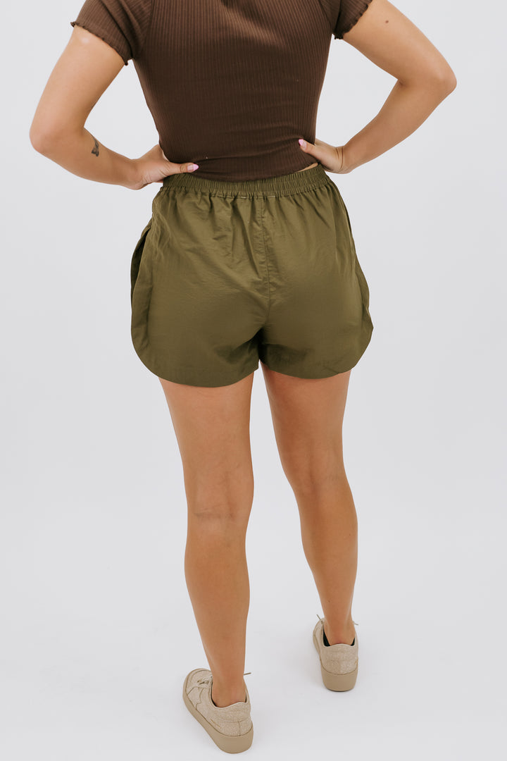 Wear Daily High Waisted Active Short, Olive