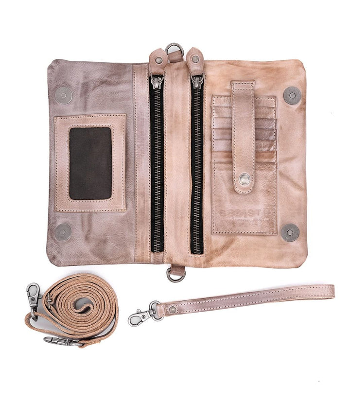 BedStu Cadence Crossbody, Light Grey Rustic