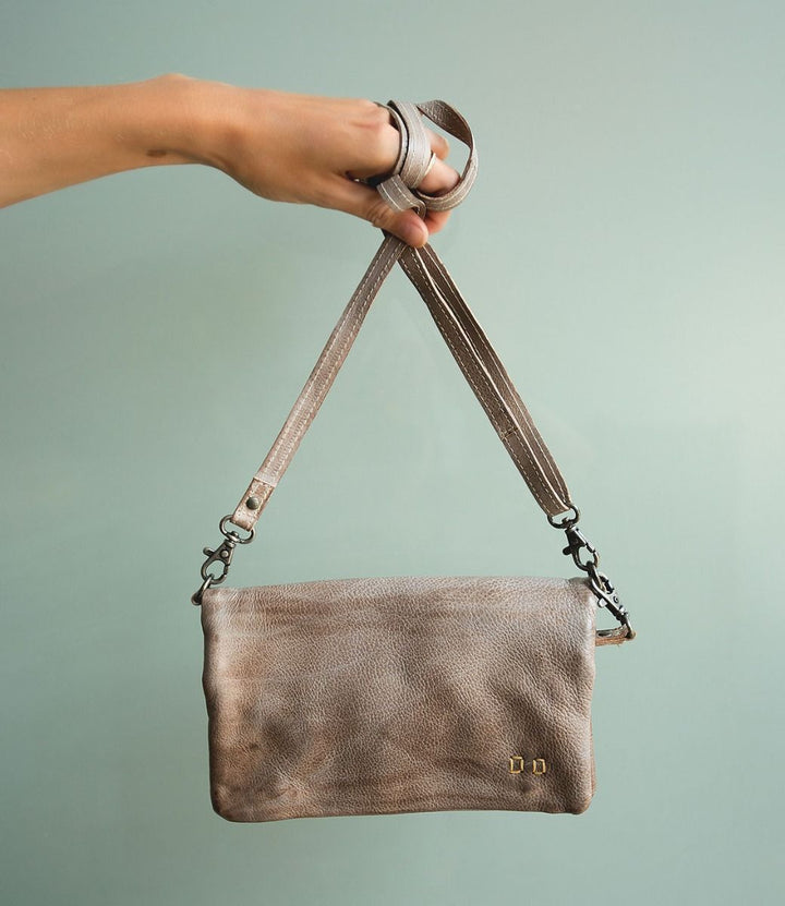BedStu Cadence Crossbody, Light Grey Rustic