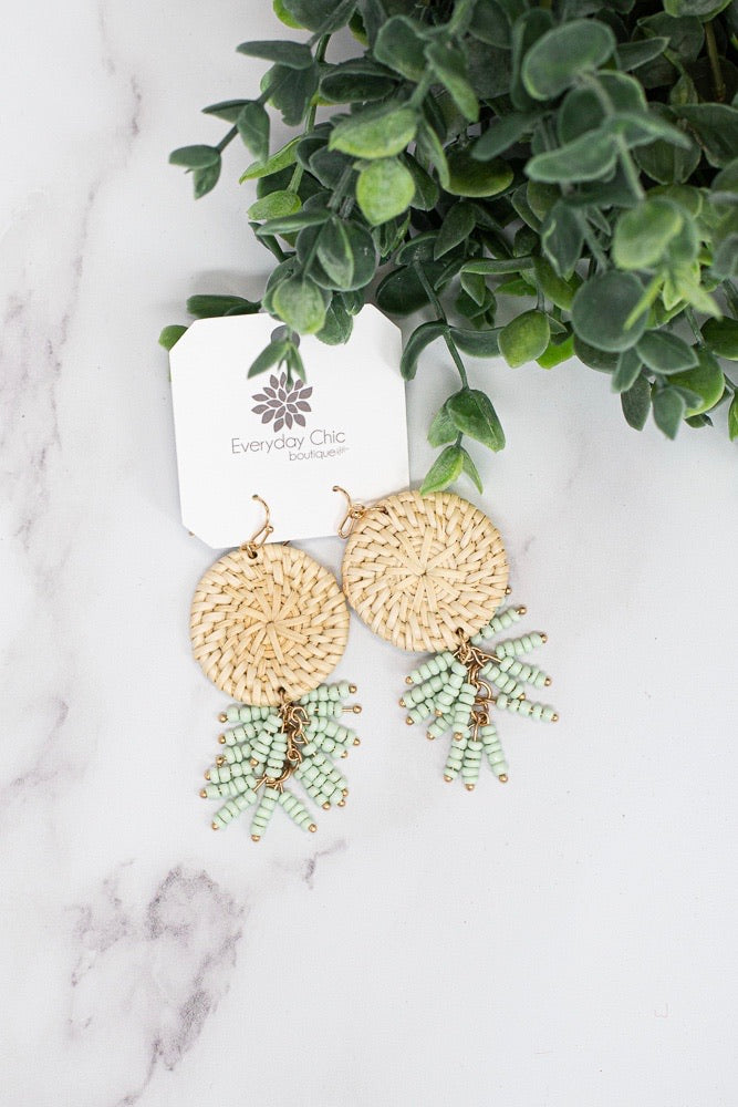 All The Vibes Earrings , Mint