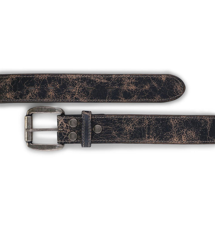 Bedstu Meander Leather Belt, Black Lux