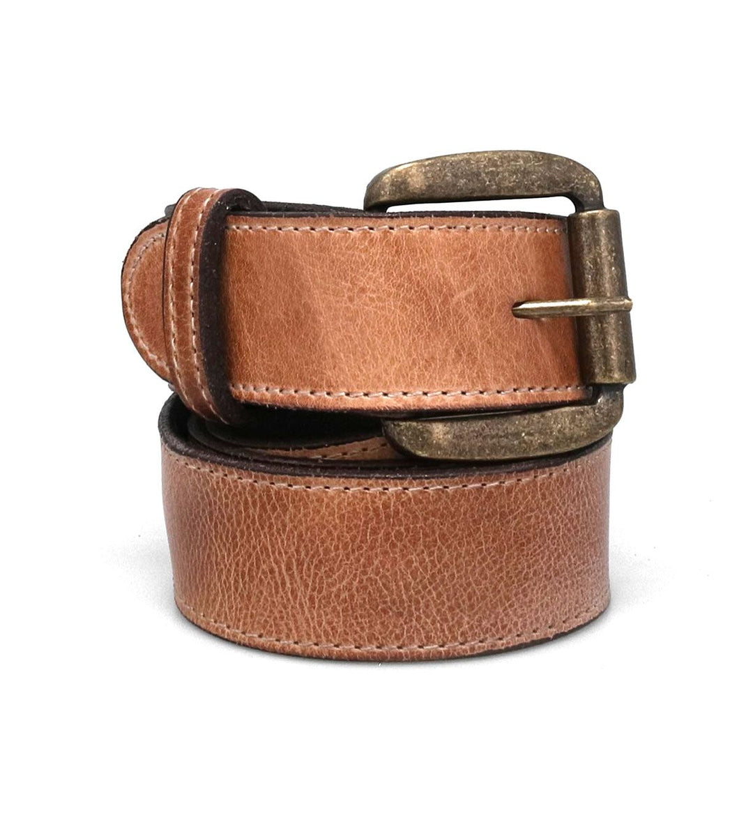 Meander Leather Belt, Tan Rustic