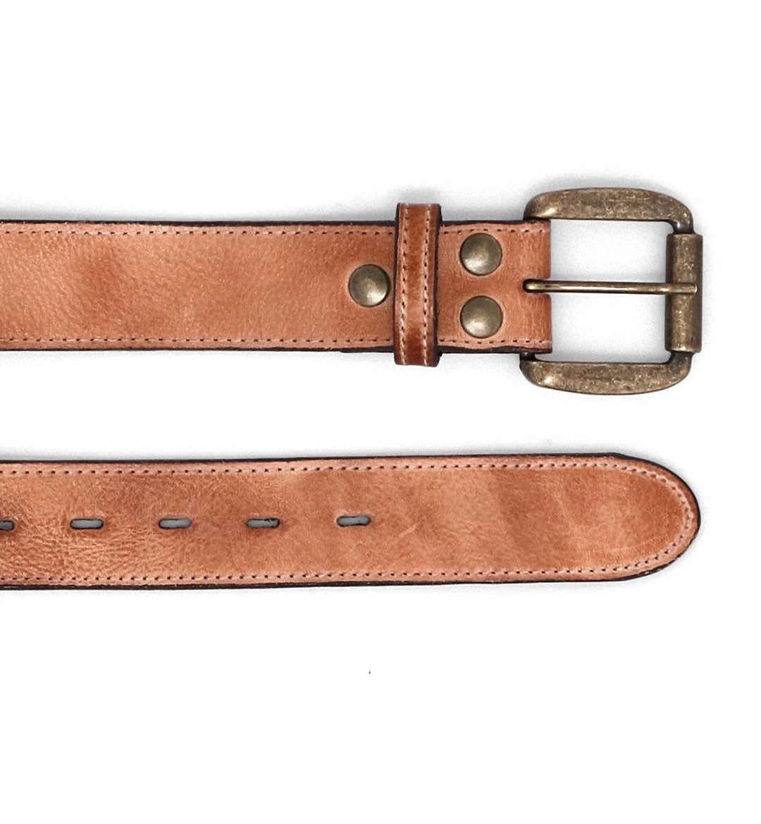 Meander Leather Belt, Tan Rustic
