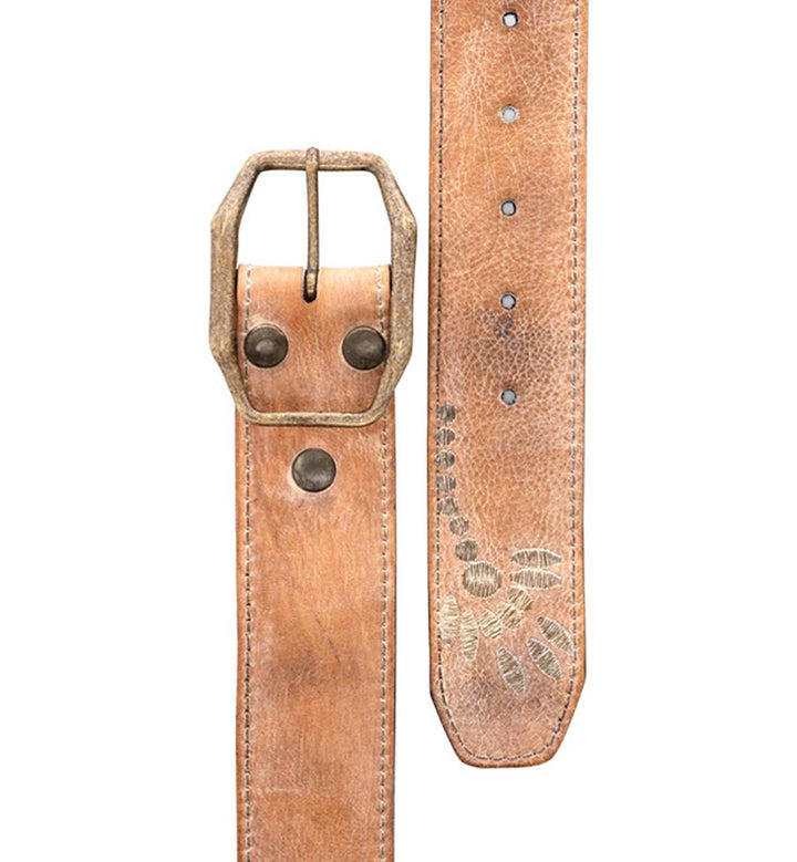 Mohawk Leather Belt, Tan Rustic