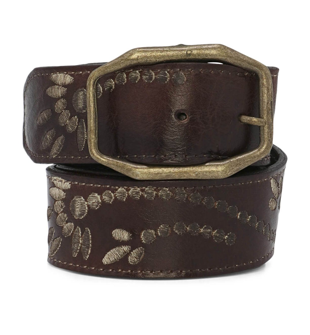 Bedstu Mohawk Leather Belt, Teak Rustic